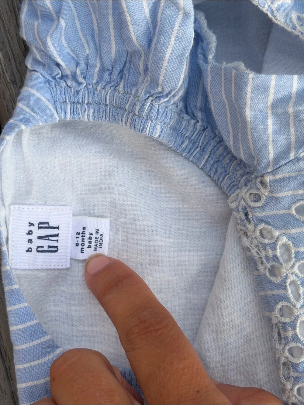 Baby Gap Light Blue Striped Eyelet Sundress for Girls